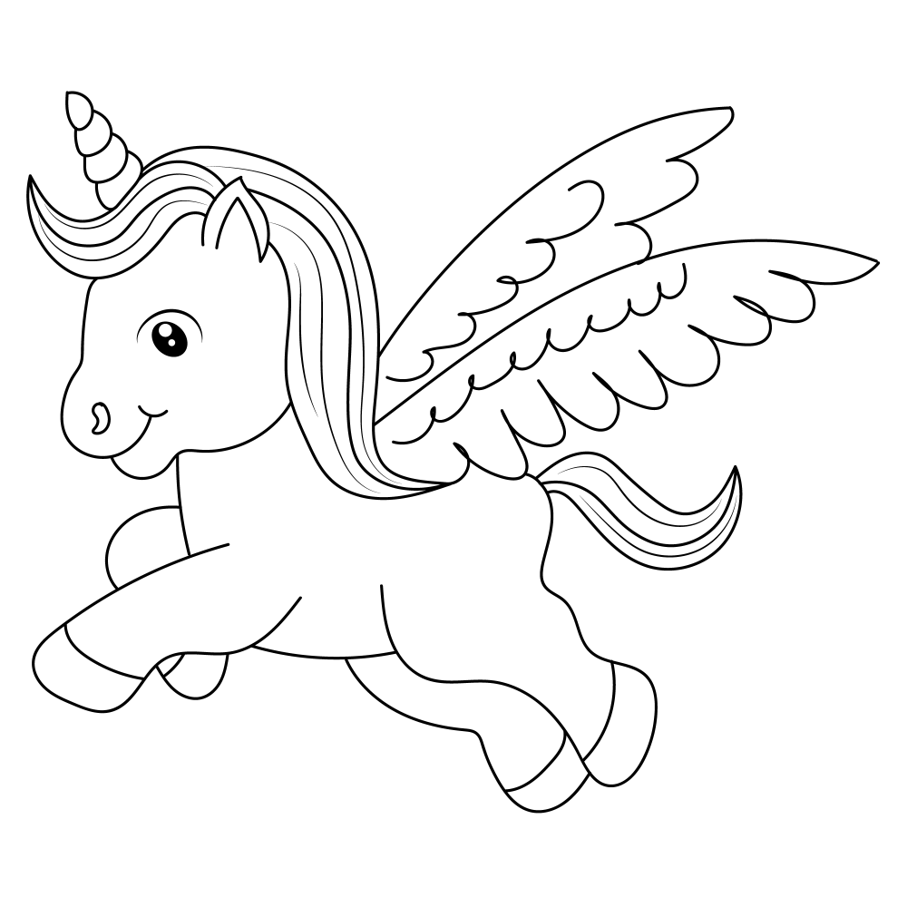 Baby pegasus coloring page