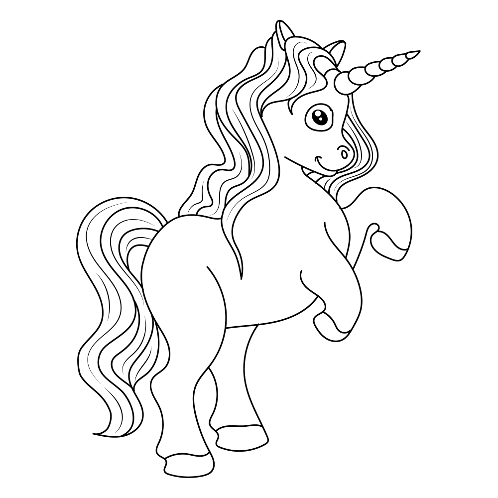 Line art unicorn coloring 3