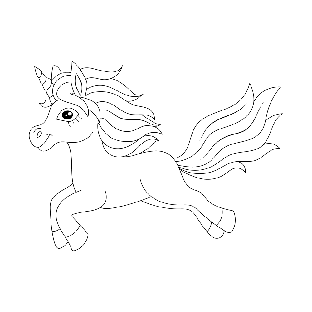 Running cute unicorn