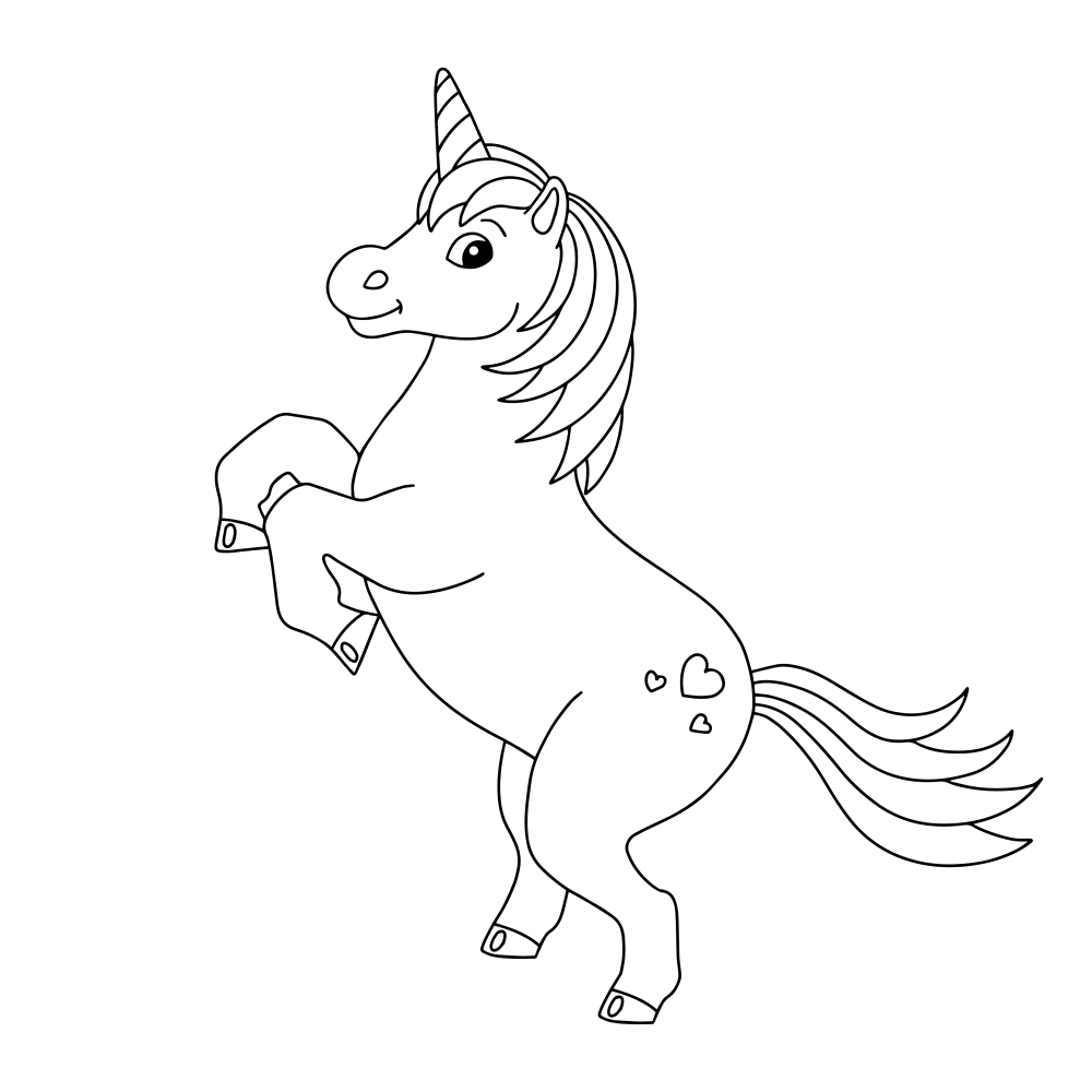 Unicorn sketch coloring page 7